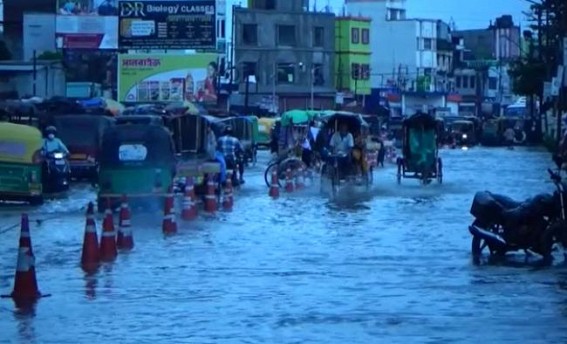 Rainy Day : Water logging hits the heart of capital Agartala followed by a little rain